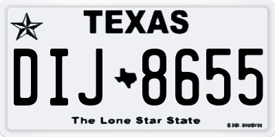 TX license plate DIJ8655