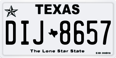 TX license plate DIJ8657