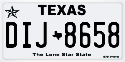 TX license plate DIJ8658