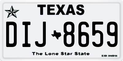 TX license plate DIJ8659