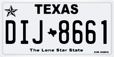 TX license plate DIJ8661
