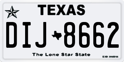 TX license plate DIJ8662