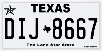 TX license plate DIJ8667