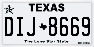 TX license plate DIJ8669