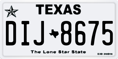 TX license plate DIJ8675