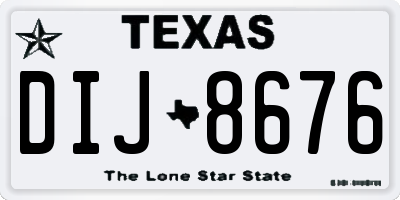 TX license plate DIJ8676