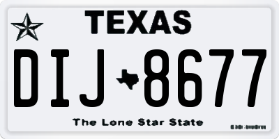 TX license plate DIJ8677