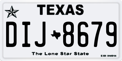 TX license plate DIJ8679