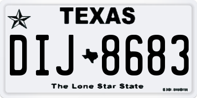 TX license plate DIJ8683