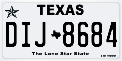 TX license plate DIJ8684