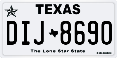 TX license plate DIJ8690