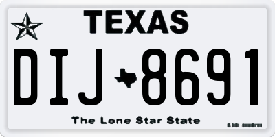 TX license plate DIJ8691