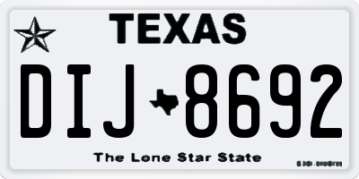 TX license plate DIJ8692