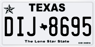 TX license plate DIJ8695