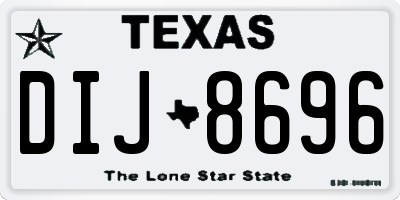 TX license plate DIJ8696
