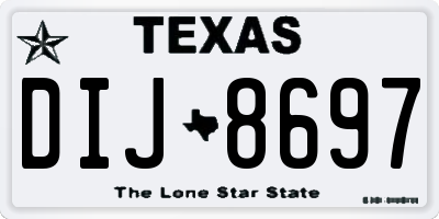 TX license plate DIJ8697