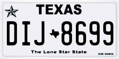 TX license plate DIJ8699