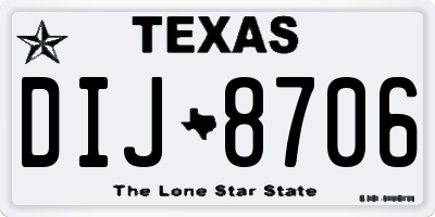 TX license plate DIJ8706