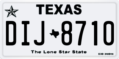 TX license plate DIJ8710