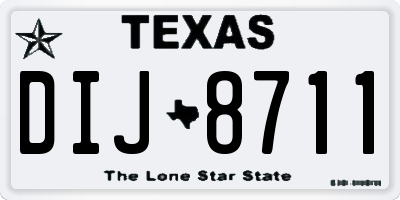 TX license plate DIJ8711