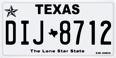 TX license plate DIJ8712