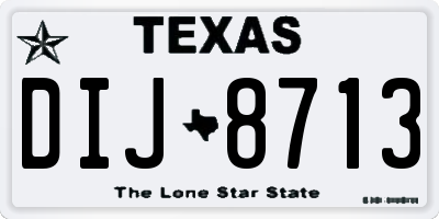 TX license plate DIJ8713