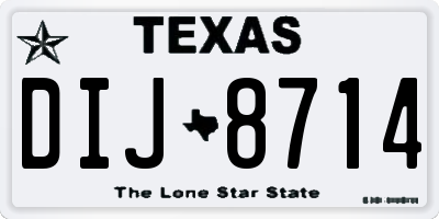 TX license plate DIJ8714
