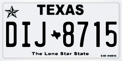 TX license plate DIJ8715