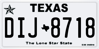 TX license plate DIJ8718