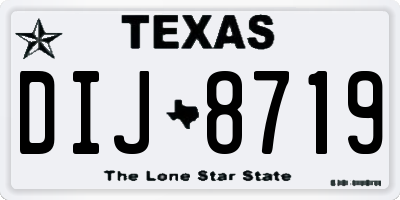 TX license plate DIJ8719