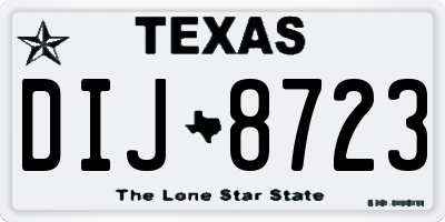 TX license plate DIJ8723