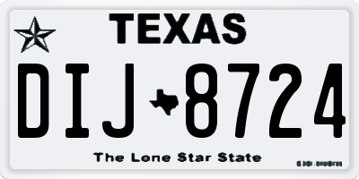 TX license plate DIJ8724