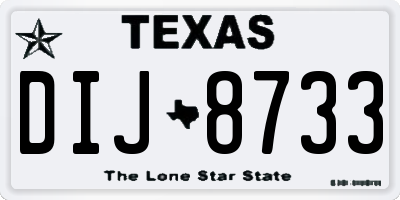 TX license plate DIJ8733