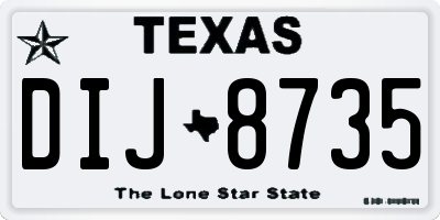 TX license plate DIJ8735