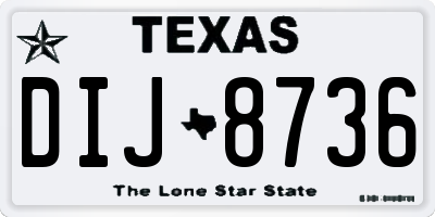 TX license plate DIJ8736