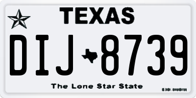 TX license plate DIJ8739