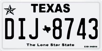 TX license plate DIJ8743