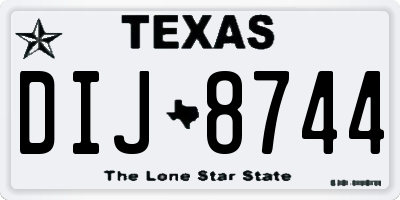 TX license plate DIJ8744