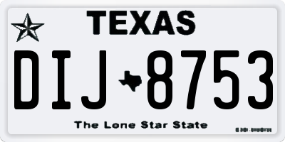 TX license plate DIJ8753