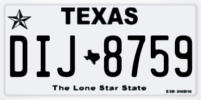 TX license plate DIJ8759