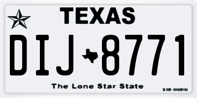 TX license plate DIJ8771