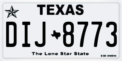 TX license plate DIJ8773