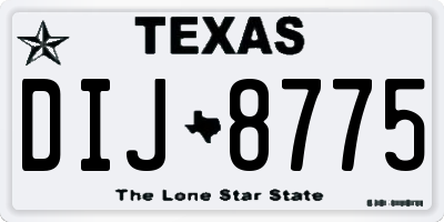 TX license plate DIJ8775