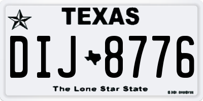 TX license plate DIJ8776