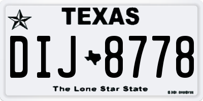 TX license plate DIJ8778