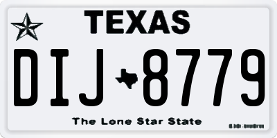 TX license plate DIJ8779