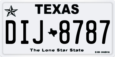 TX license plate DIJ8787