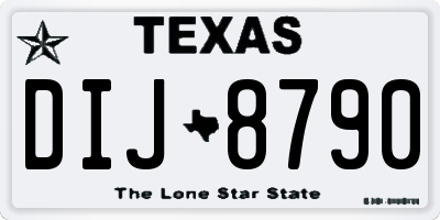 TX license plate DIJ8790