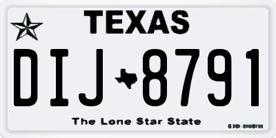 TX license plate DIJ8791
