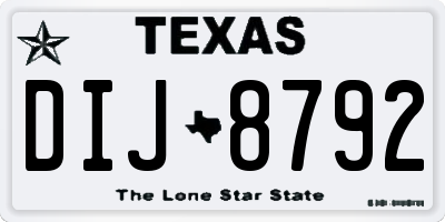 TX license plate DIJ8792
